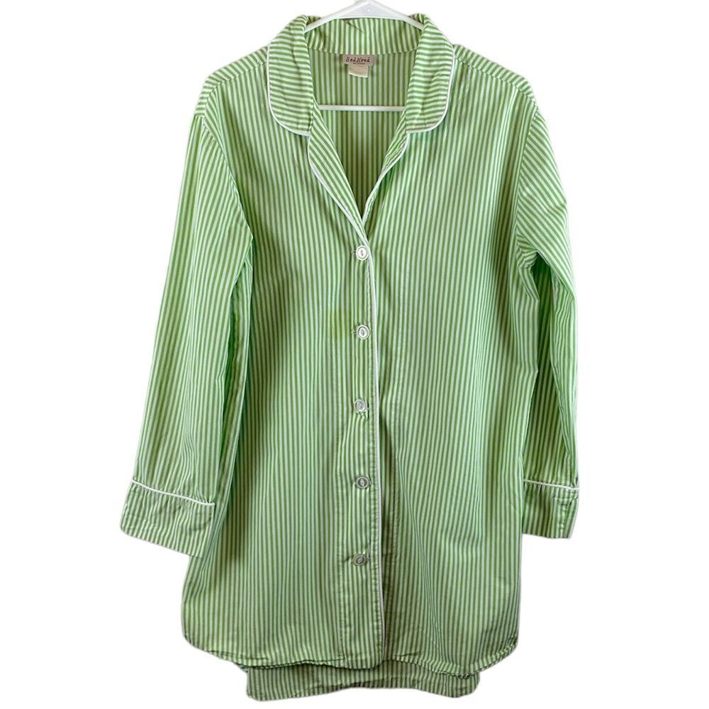 BedHead Green Striped Pajama Top